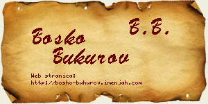 Boško Bukurov vizit kartica